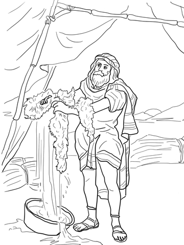 Gideon And The Fleece Coloring Page